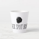 Schwarze Spot-Bücher Latte Tasse (Vorderseite)
