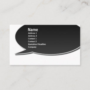 Schwarze Sprache-Blasen-Karte Visitenkarte