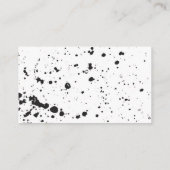 Schwarze Spritzer-Farben-Geschäfts-Karte Visitenkarte (Rückseite)