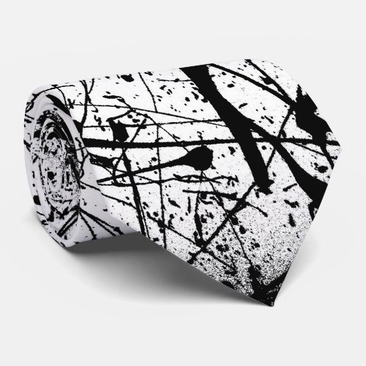Schwarze Spritzer-Krawatte Krawatte (Gerollt)