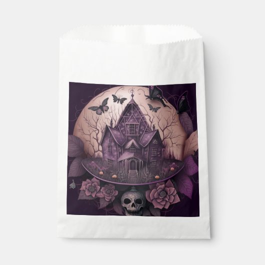 Schwarze Spuk Hausvögel Skull Happy Halloween Geschenktütchen (Vorderseite)