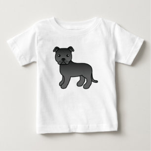 Schwarze Staffordshire Bull Terrier Hund Illustrat Baby T-shirt