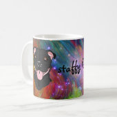 Schwarze staffy Tasse (Vorderseite Links)