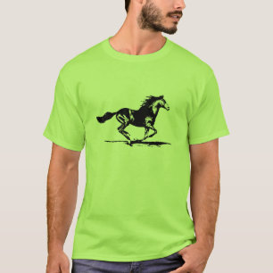 Schwarze Stallions-Pferdegraphik T-Shirt