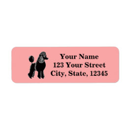 Schwarze Standard Poodle Pink-Rücksendeadressen-Au