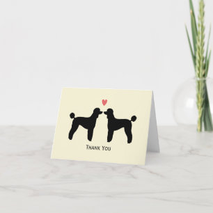 Schwarze Standard Poodles Hochzeit Danke schön