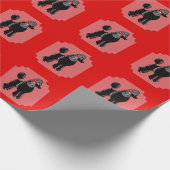 Schwarze Standardpfropfen Rotes und rosa Wrapping  Geschenkpapier (Ecke)