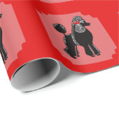 Schwarze Standardpfropfen Rotes und rosa Wrapping  Geschenkpapier (Rolleneckpunkt)