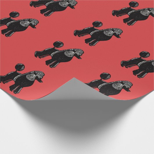 Schwarze Standardpfropfen, rotes Wrapping-Papier Geschenkpapier (Ecke)