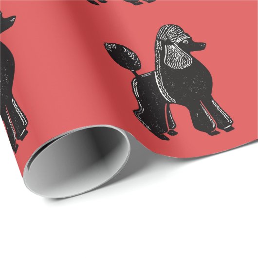 Schwarze Standardpfropfen, rotes Wrapping-Papier Geschenkpapier (Rolleneckpunkt)
