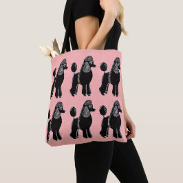 Schwarze Standardpudel-rosa Taschen-Tasche Tasche