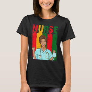 Schwarze Starke Krankenschwester Afro Liebe Melani T-Shirt