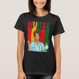Schwarze Starke Krankenschwester Afro Liebe Melani T-Shirt