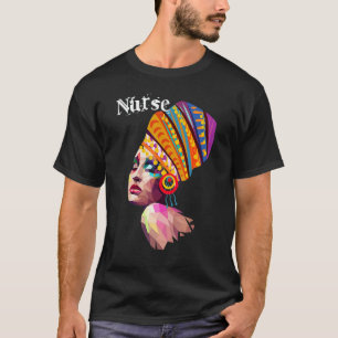 Schwarze starke Krankenschwester Afro Liebe Melani T-Shirt