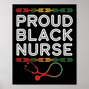 Schwarze Starke Krankenschwester Afro Mädchen Mela Poster