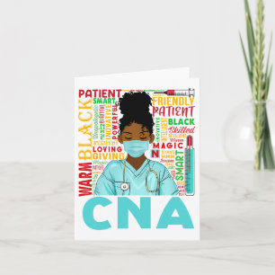 Schwarze Starke Krankenschwester Cna Afro Melanin  Karte