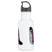 Schwarze steampunk Artfersen-Stilett-Schuhkunst Edelstahlflasche (Rückseite)