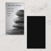 Schwarze Steinmassage Visitenkarte (Vorne/Hinten)