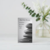 Schwarze Steinmassage Visitenkarte (Stehend Vorderseite)