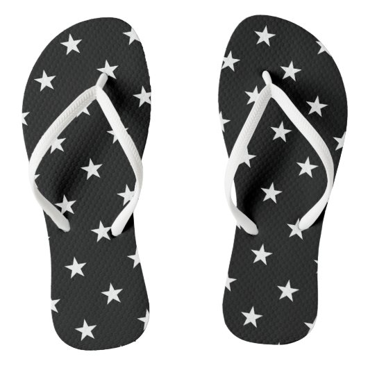 Schwarze Sterne Flip Flops Badesandalen (Fußbett)