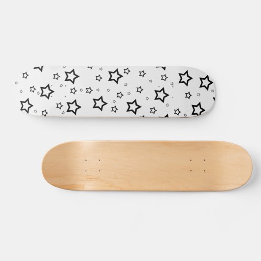 Schwarze Sterne im weißen Hintergrund: Skateboard (Horizontal)