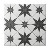 Schwarze Sterne Klassiker Fliese (Vorderseite)