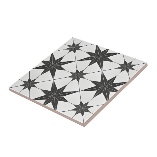 Schwarze Sterne Klassiker Fliese (Seite)