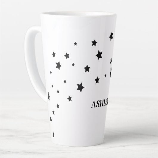 Schwarze Sterne Milchtasse (Linke Ecke)