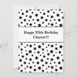 Schwarze Sterne mit Botschaft Geburtstagsparty Ein Einladung