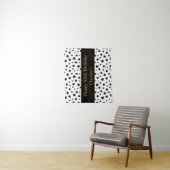 Schwarze Sterne mit Nachrichtenband zum Geburtstag Wandteppich (Beispiel)