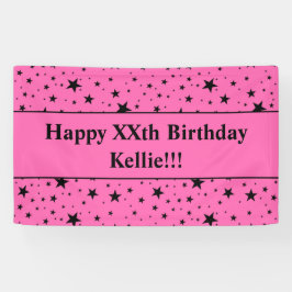 Schwarze Sterne mit rosafarbener Botschaft zum Geb Banner