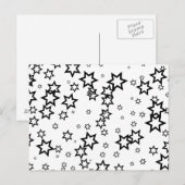 Schwarze Sterne Postkarte (Vorne/Hinten)