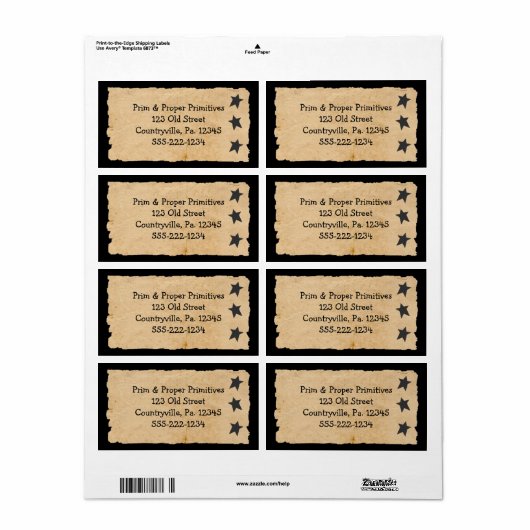 Schwarze Sterne - primitives Unternehmenslabel (Vorne)