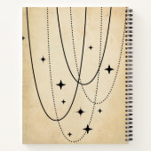 Schwarze Sterne umkreisen Planetenweg verblasst re Notizblock (Rückseite)