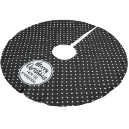 Schwarze Sterne Weihnachtsbaumrock Polyester Weihnachtsbaumdecke