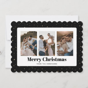 Schwarze Sternennacht-Foto-Weihnachtskarte Feiertagskarte