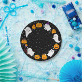 Schwarze Sternennacht mit Geistern Halloween Pappteller (Party)