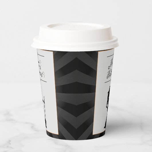 Schwarze Sternexplosion Hexe Halloween Pappbecher (Links)