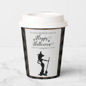 Schwarze Sternexplosion Hexe Halloween Pappbecher (Rückseite)