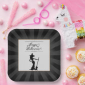 Schwarze Sternexplosion Hexe Halloween Pappteller (Party)