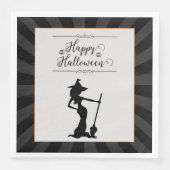 Schwarze Sternexplosion Hexe Halloween Serviette (Vorderseite)