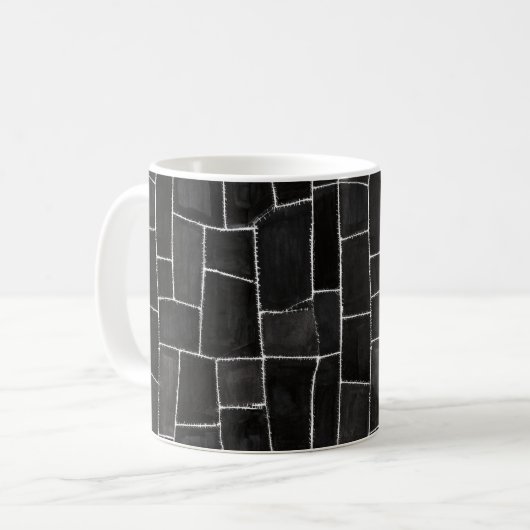 Schwarze Stiche Kaffeetasse (Vorderseite Links)