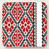 Schwarze Stickerei in krianischer Farbe Getränkeuntersetzer (Vorderseite)