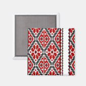 Schwarze Stickerei in krianischer Farbe Magnet (Vorderseite/Rückseite)