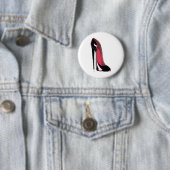 Schwarze Stilett-Schuh-Kunst Button (Beispiel)