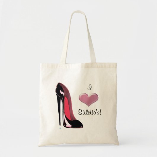 Schwarze Stilett-Schuh-Kunst Tragetasche (Vorne)