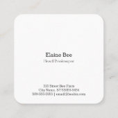 Schwarze stilisierte Bienen-Illustration auf Gelb Quadratische Visitenkarte (Rückseite)