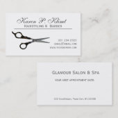 Schwarze stilvolle Haar-Stylist-Ausschnitt-Scheren Terminkarte (Vorne/Hinten)