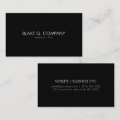 Schwarze stilvolle minimale berufliche visitenkarte (Vorne/Hinten)