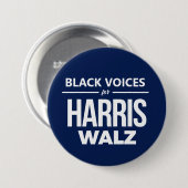 Schwarze Stimmen für Harris Walz Button (Vorne & Hinten)